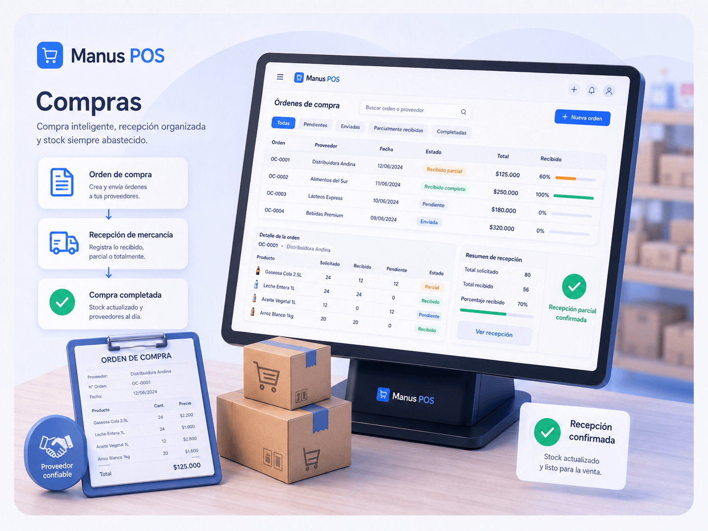 Modulo de compras de Manus POS