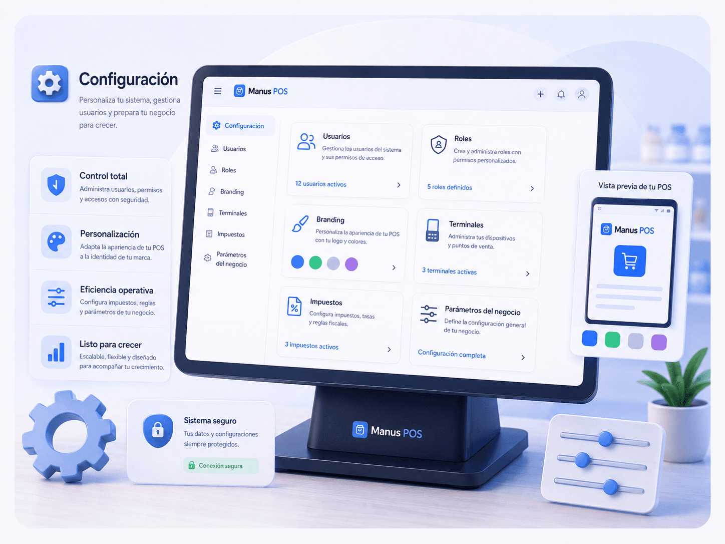 Configuracion administrativa de Manus POS